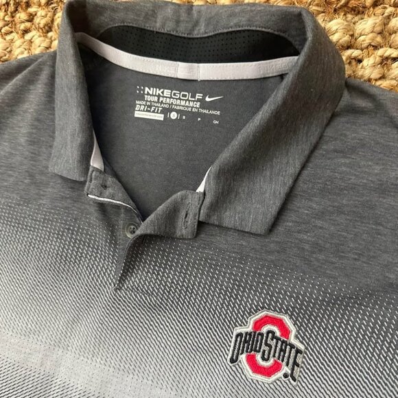 Nike Dri-FIT Ohio State Buckeyes Polo Shirt NCAA Gray Mens Small - Picture 1 of 6